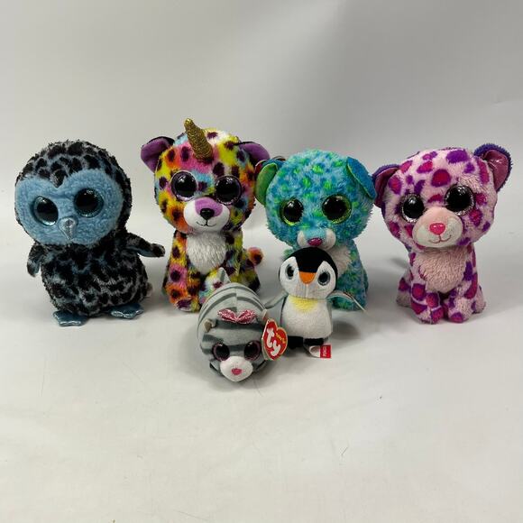Ty Other - Ty Beanie Boos Plush Lot of 6 Giselle, Glamour, Yago & More Mixed Sizes Tags